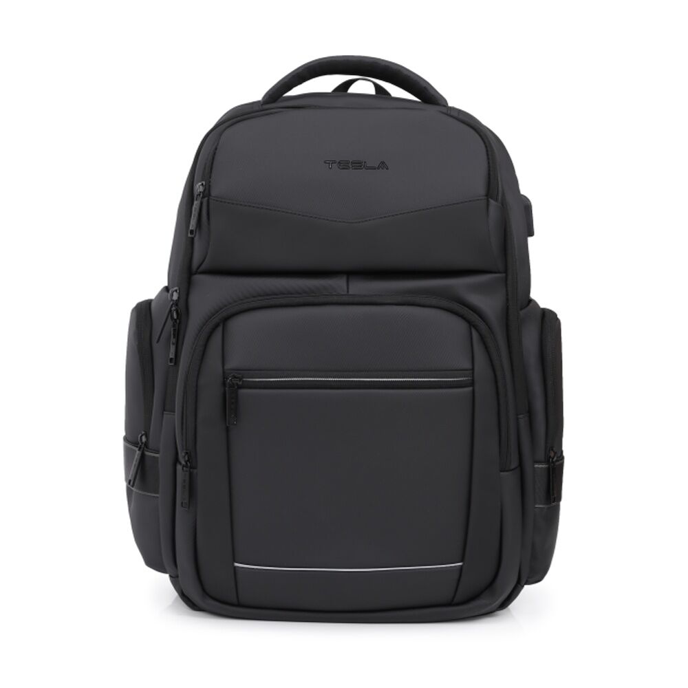 Tesla Aries Backpack W/ USB Charging Port Laptop Compartment Black 46x33x19cm