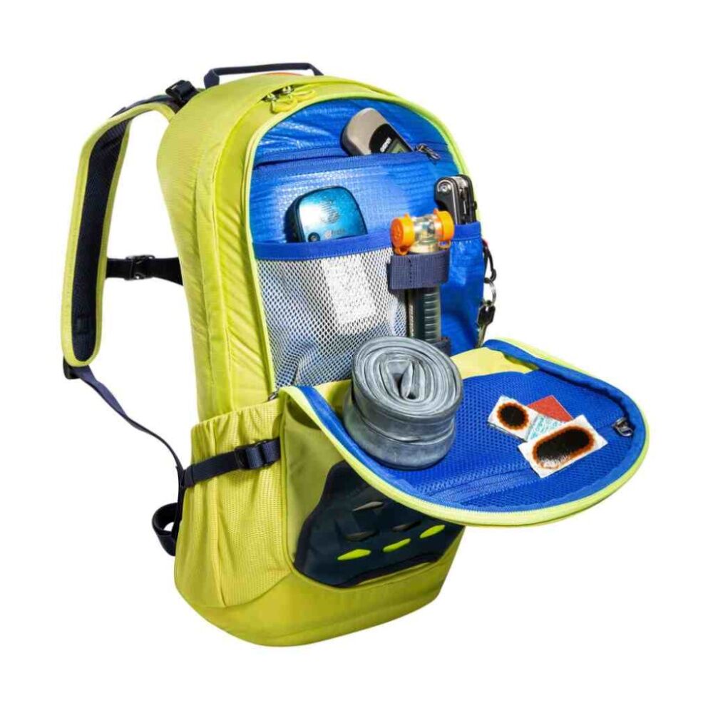 Tatonka Bike Backpack Lime 14L 940g W/ Rain Cover & Hydration Tube Attachment