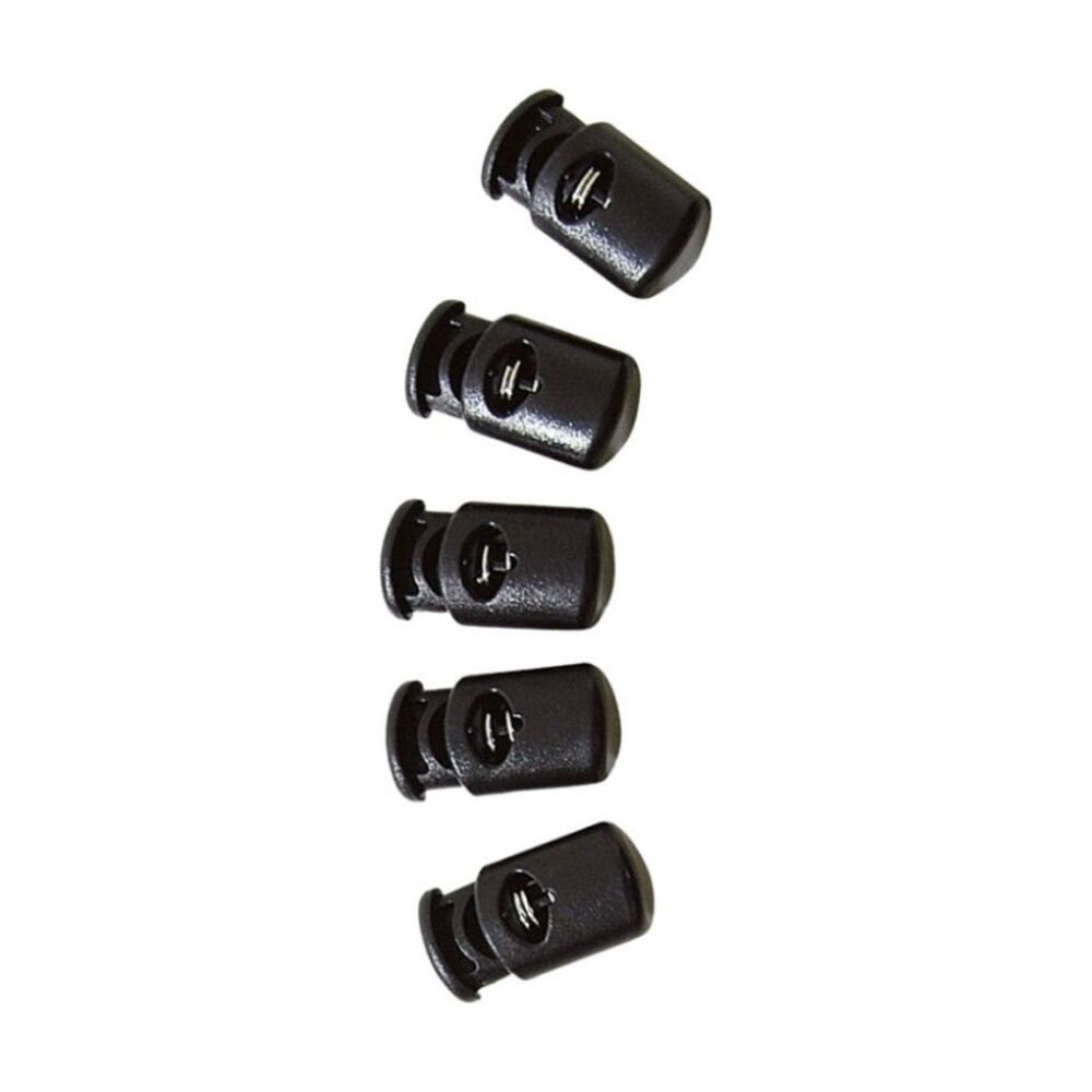 4x 5pc Tatonka Replacement Clothes Acetal Cord Stopper Set Black 25x12x5mm