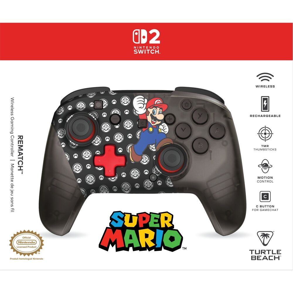 Turtle Beach Rematch Wireless Controller Compatible W/ Switch 2 Super Mario