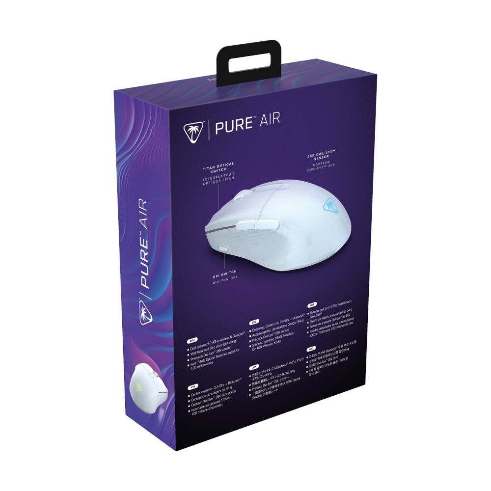 Turtle Beach Pure Air Wireless/Bluetooth RGB Ergonomic Gaming Mouse White