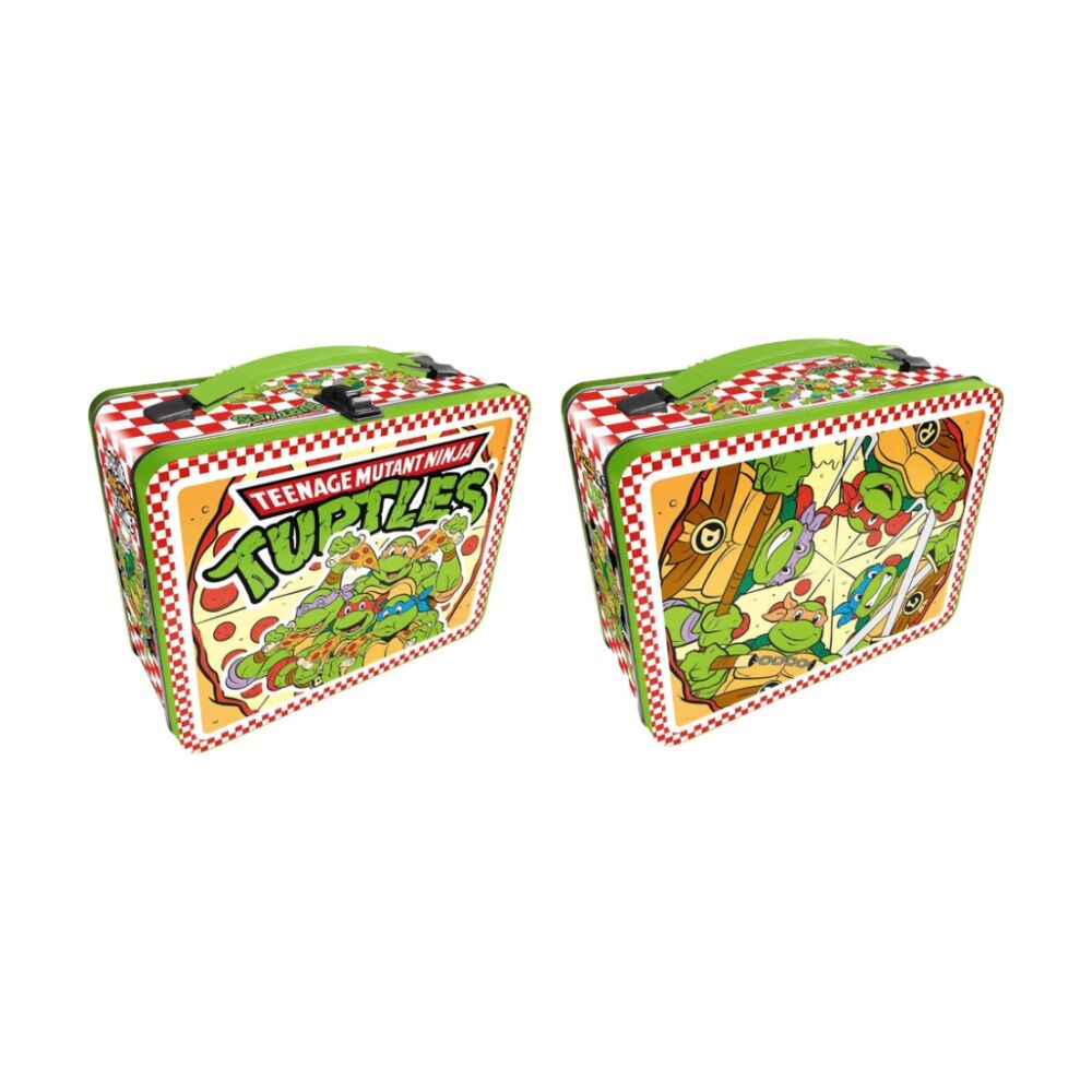 Aquarius TMNT Pizza Themed Fun Metal Kids Food Storage Lunchbox Multicolour