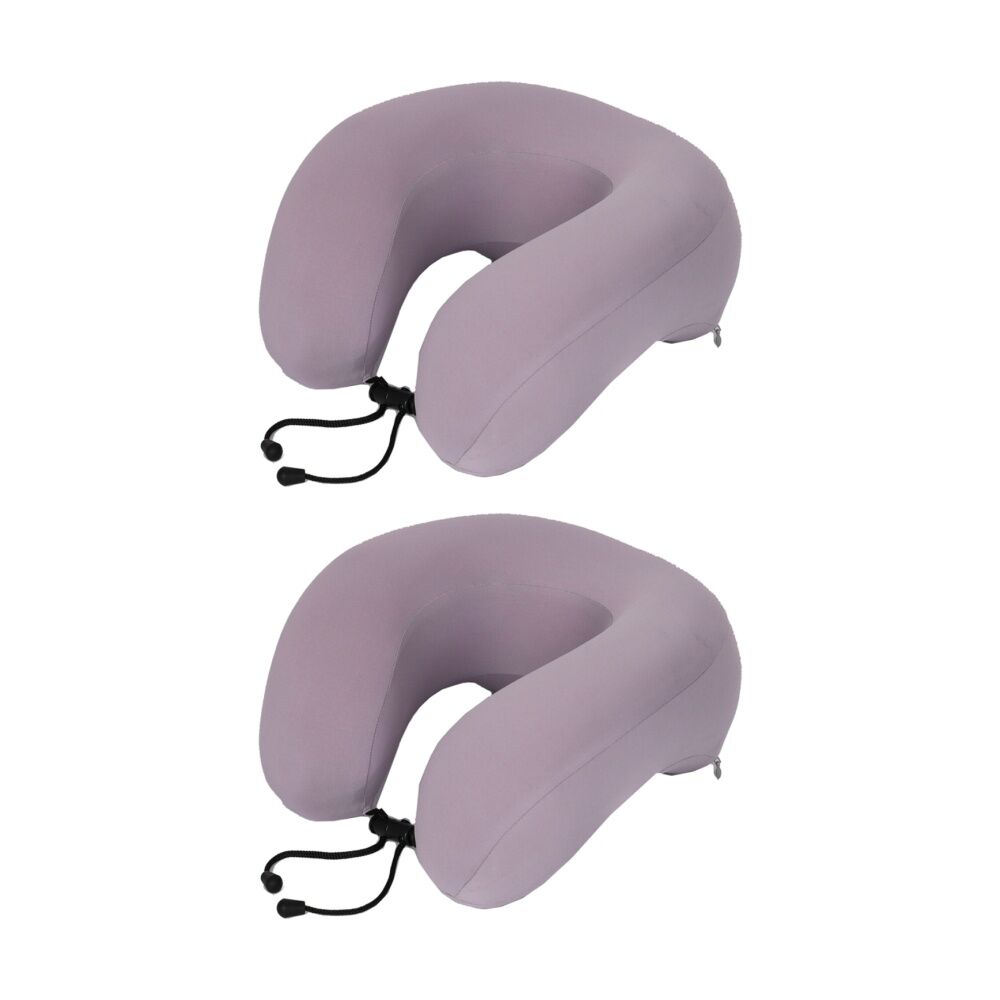 2PK Tosca Memory Foam Neck Cush Travel Support Pillow Lavender