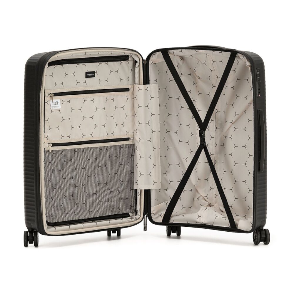 3pc Tosca F-Lite Suitcase Set Hard Shell Lightweight Travel Luggage Black