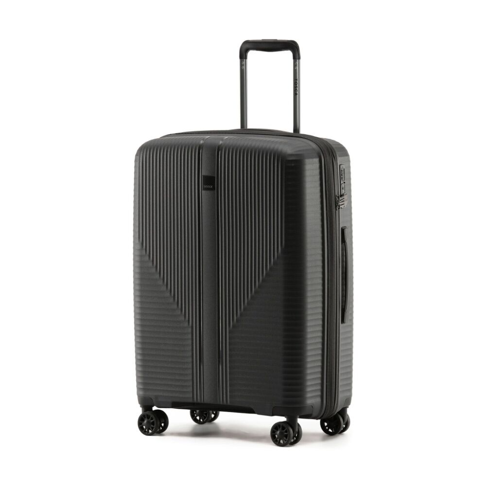 Tosca F-Lite Suitcase Hard Shell Lightweight Travel Luggage Black Medium 65cm