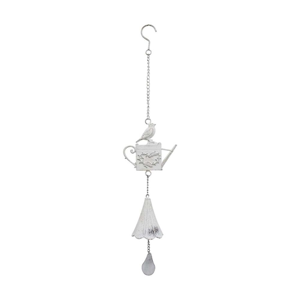 2PK LVD Rustic Decorative Iron Chime Home/Garden Decor White 64.50x14x8.50cm