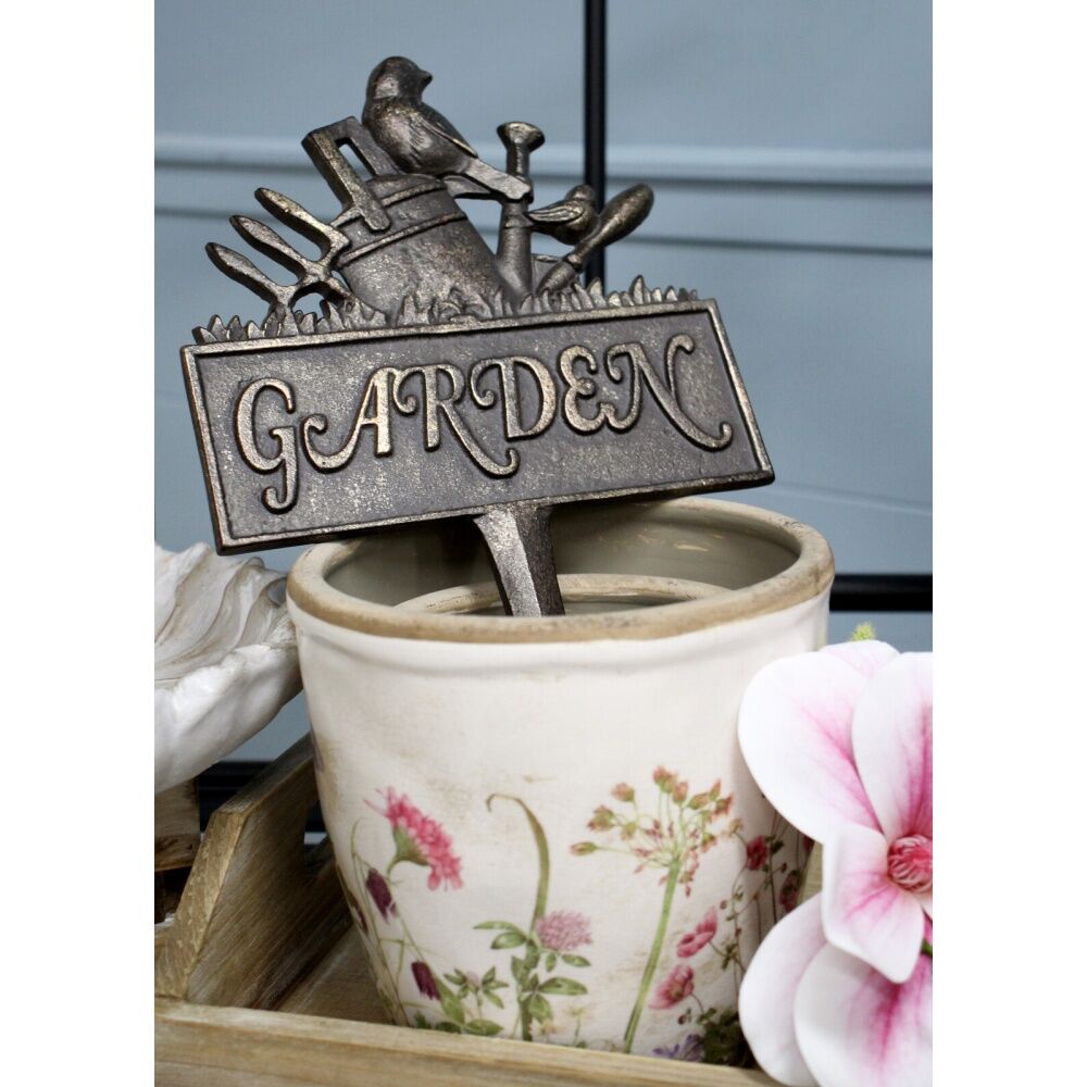 2PK LVD Outdoor Garden/Plant Pot Iron Bird Sign Stake Decor Ornament 35x19.5x2cm