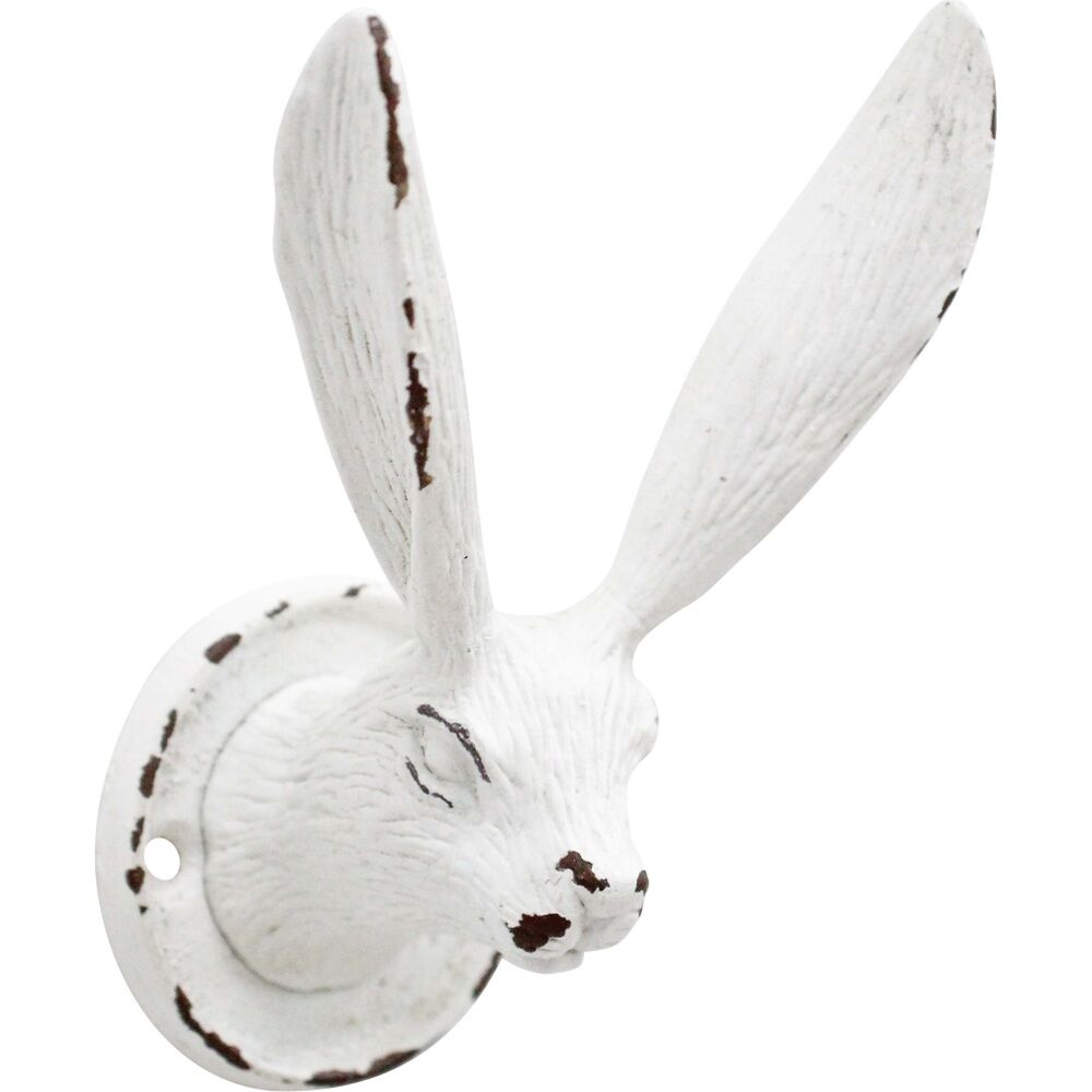 3PK LVD White Long Ear Rabbit Hook Home Wall Decoration 8.2x6x5.5cm
