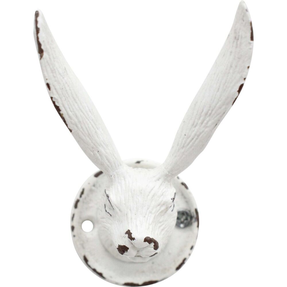 3PK LVD White Long Ear Rabbit Hook Home Wall Decoration 8.2x6x5.5cm