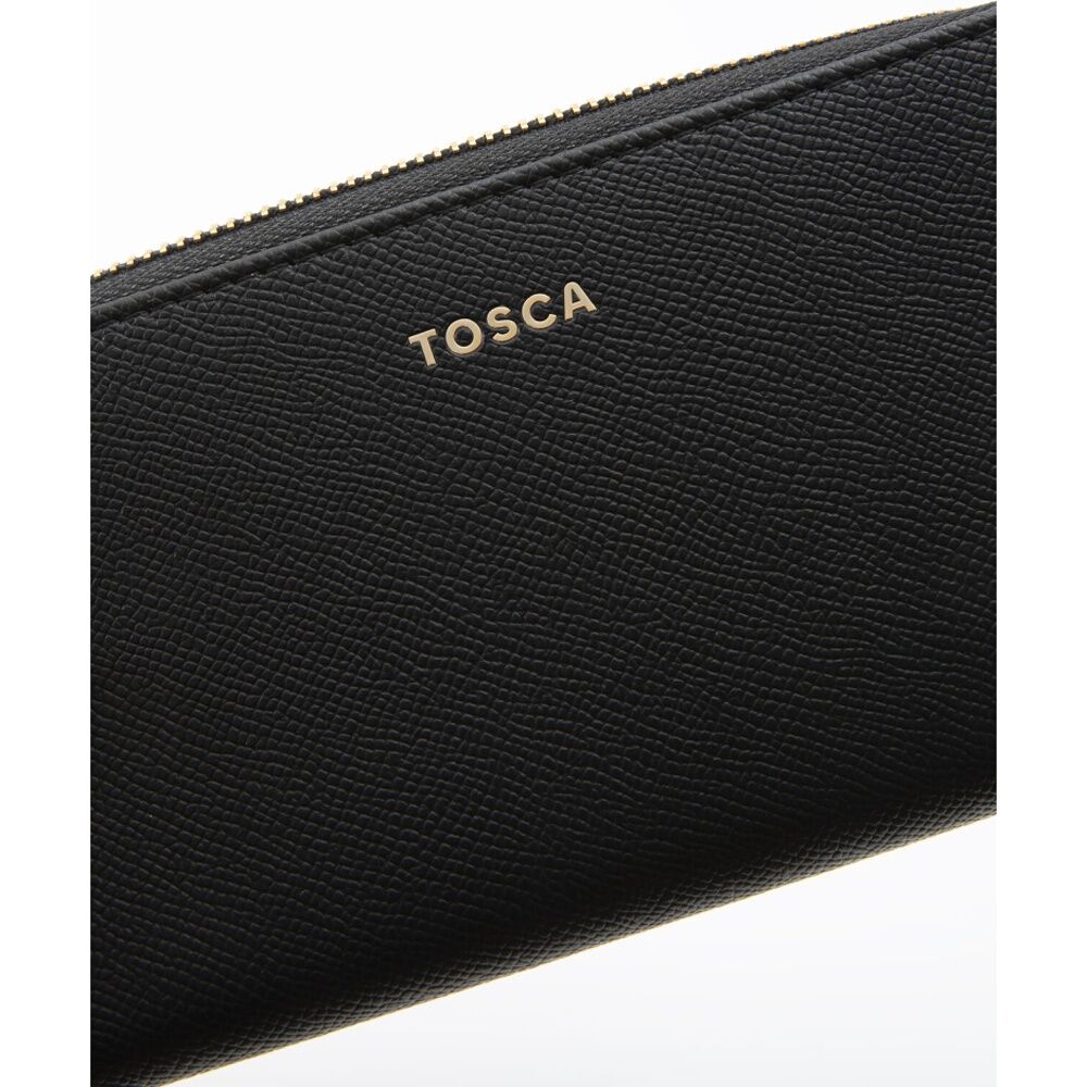 2PK Tosca PU Wallet Textured Zip Around Stylish Everyday/Travel Purse Black