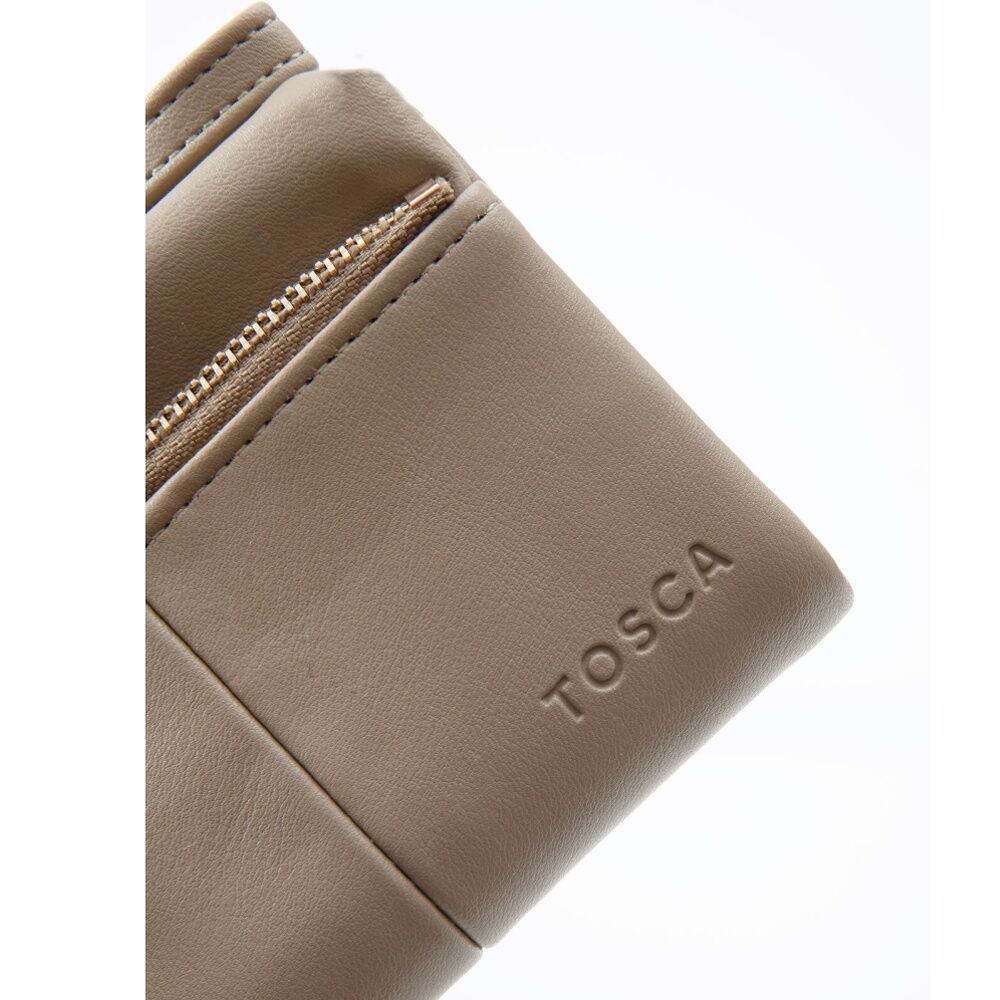 Tosca PU Wallet Gold Zipper Everyday Wristlet Clutch Pouch Olive Branc