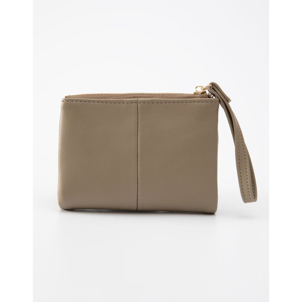 Tosca PU Wallet Gold Zipper Everyday Wristlet Clutch Pouch Olive Branc