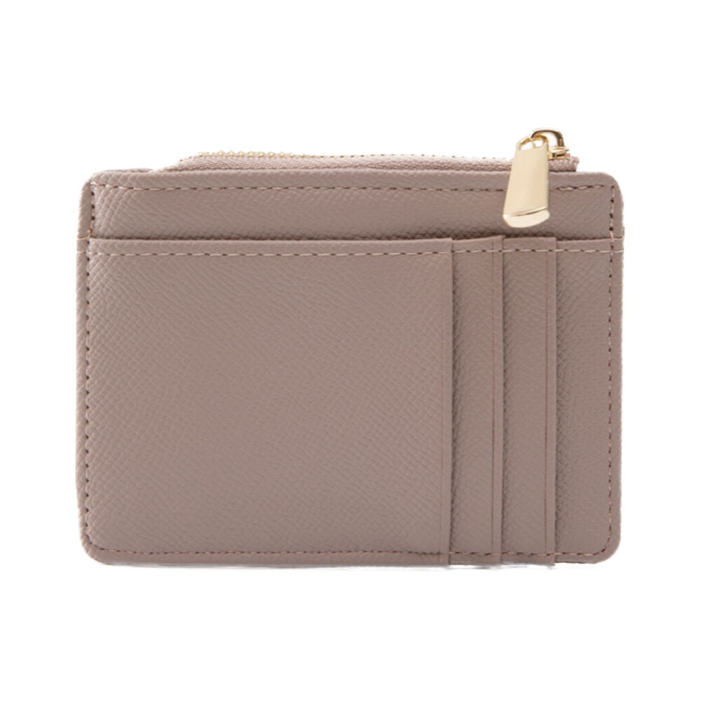 Tosca PU Wallet Textured Cardholder & Zip Slim Fit Purse Adobe Rose Beige