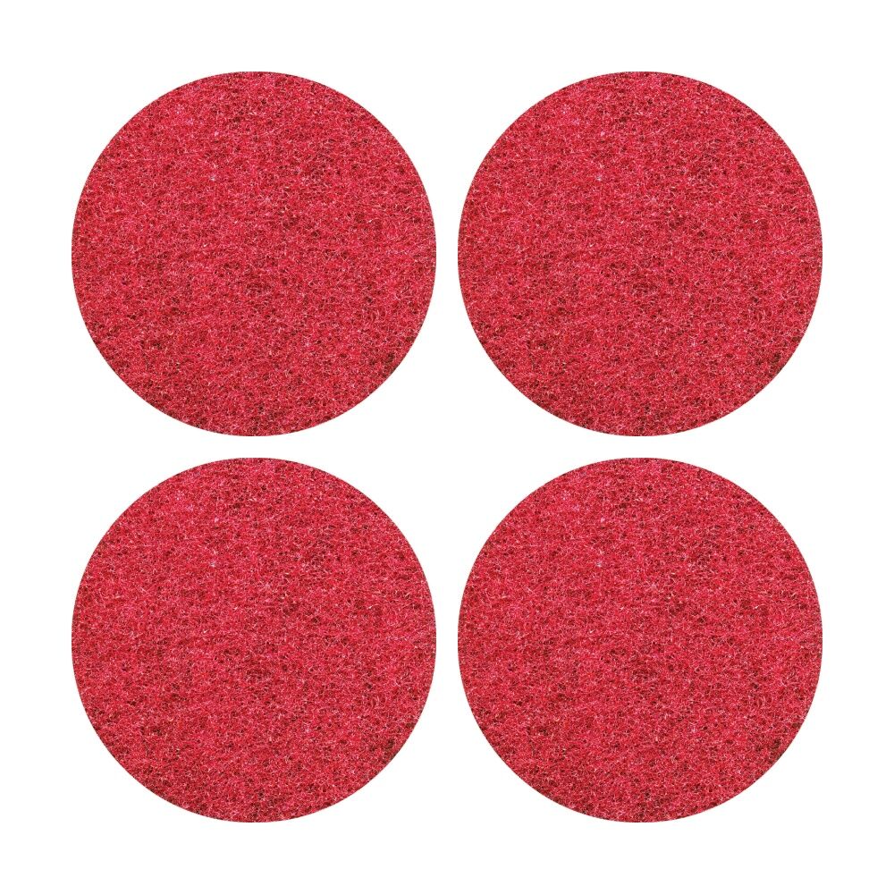 4PK Glomesh Regular Speed Spray Bufffing Machine Floor Pad Red 380mm