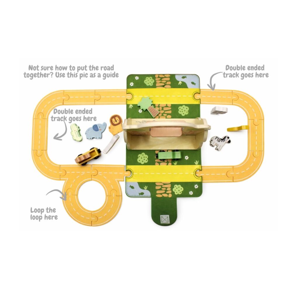 Tooky Toy Felt Zoo Play Portable Wooden Toddler/Kids Playset Age 18m+