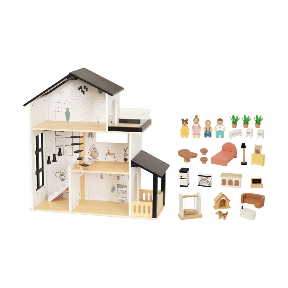 Tooky Toy Kids Play Doll House Family Figures Furniture Pet Accessories 3y+