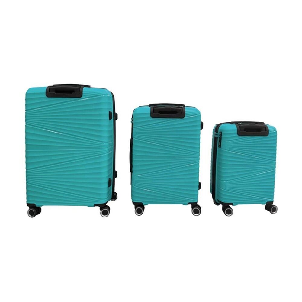 3pc Braz Hard Shell 4 Spinner Wheels Travel Luggage Suitcase Set Blue