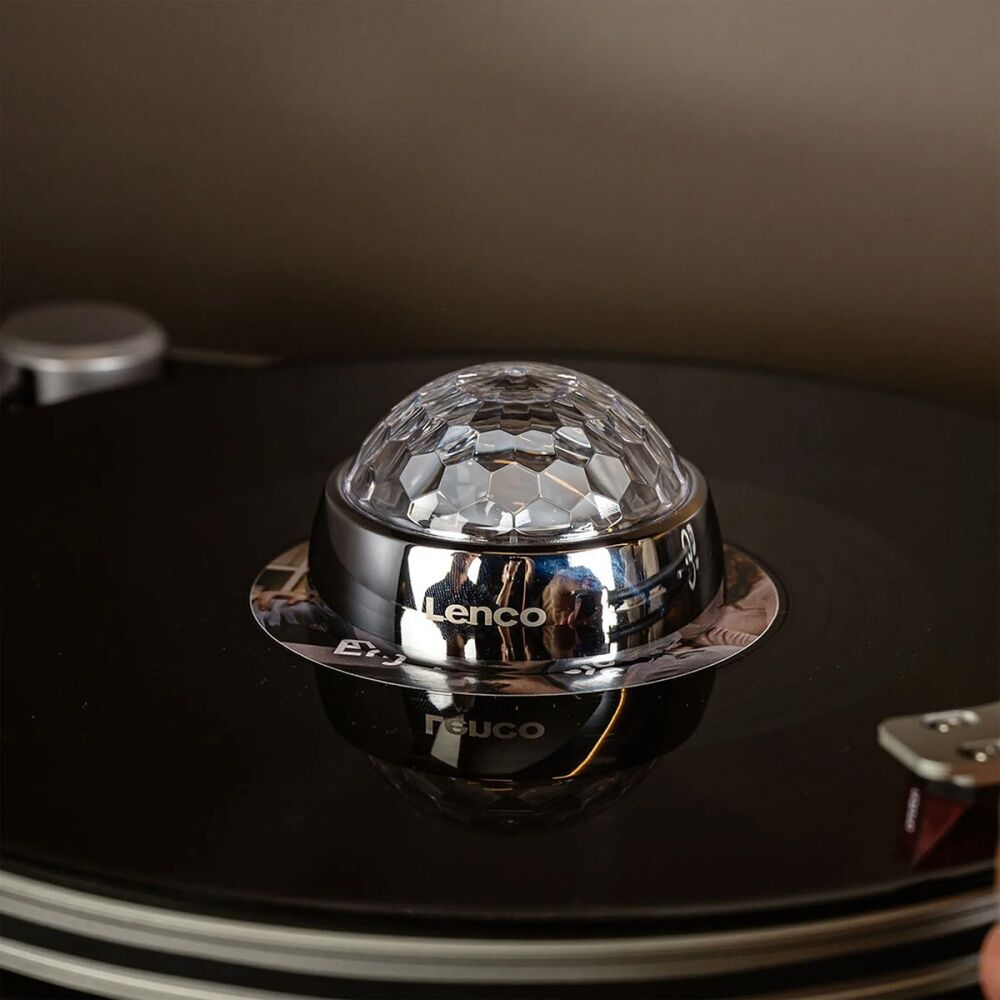 Lenco TTA-080SI Record Turntable Player Centre Stabiliser W/ LED Light Silver
