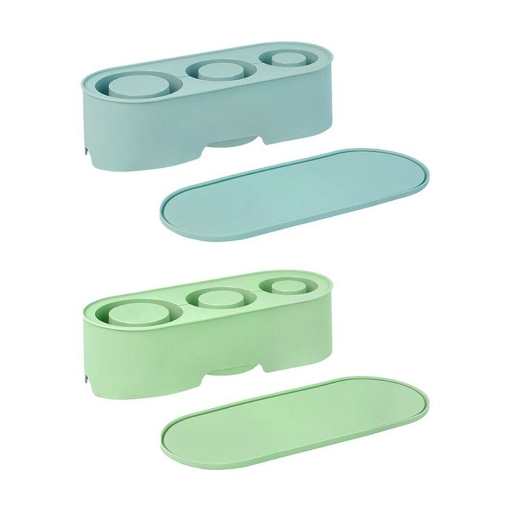 6PK Braz Silicone 3 Size Ice Cube Tray W/ Lids 60x70x82mm Assorted