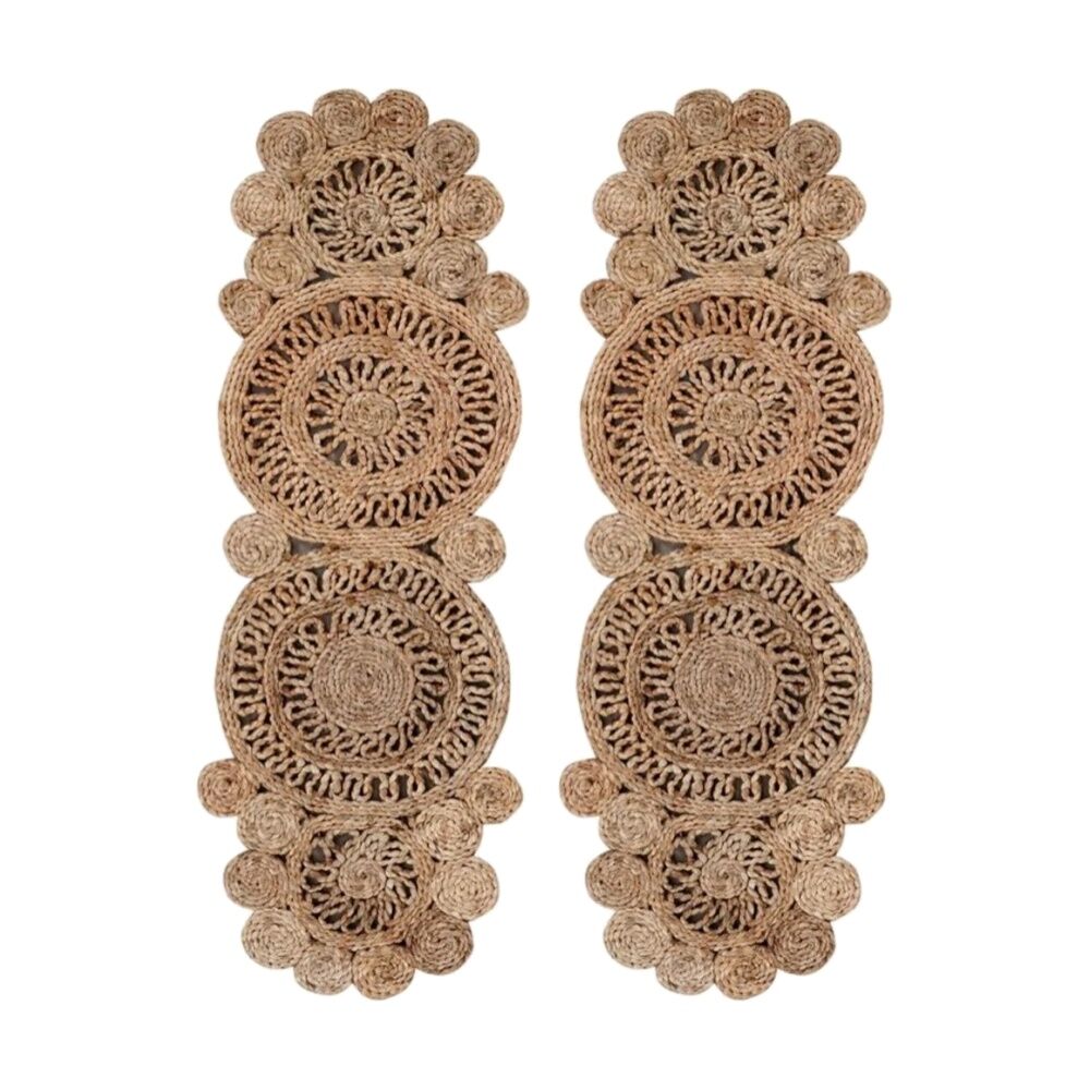 2PK E Style Jute Amaya Table Runner Decorative Home Textile 110x35cm