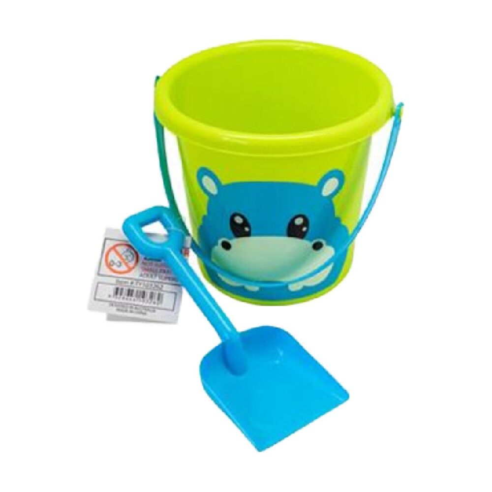 6x 2pc Braz Beach Sandpit Bucket & Spade Kids Toy Set 16x18cm Assorted