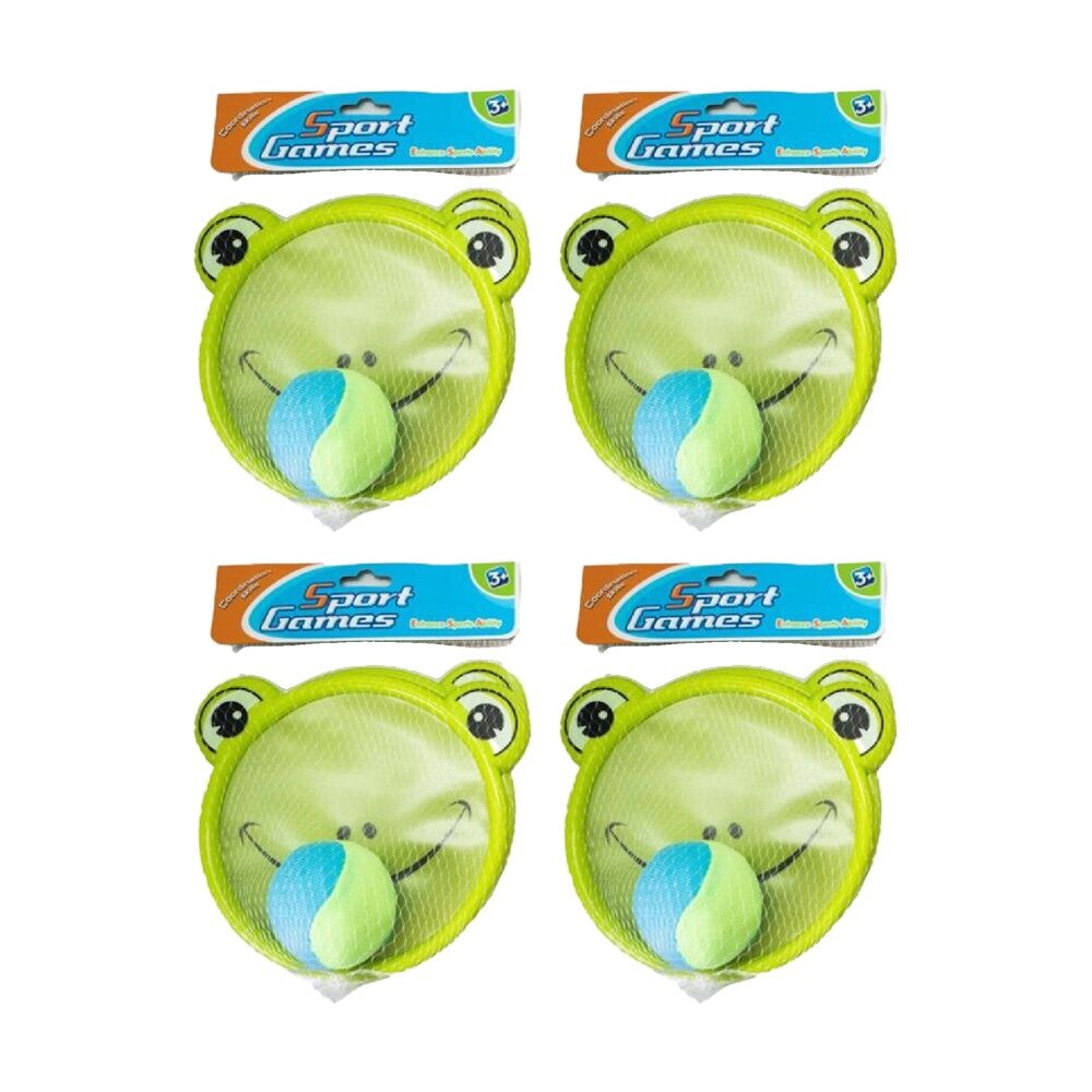 4x 2pc Sport Games Soft Outdoor Ball Toss And Catch Toy 3y+ Assorted