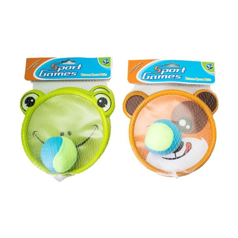 4x 2pc Sport Games Soft Outdoor Ball Toss And Catch Toy 3y+ Assorted