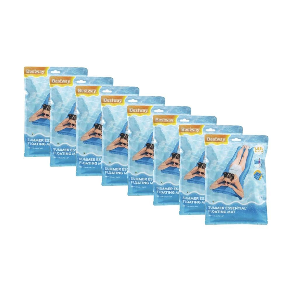8PK Bestway Inflate Floating Mat Pool Water Lounge Toy 1.83m Assorted