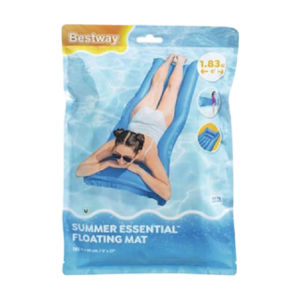 8PK Bestway Inflate Floating Mat Pool Water Lounge Toy 1.83m Assorted