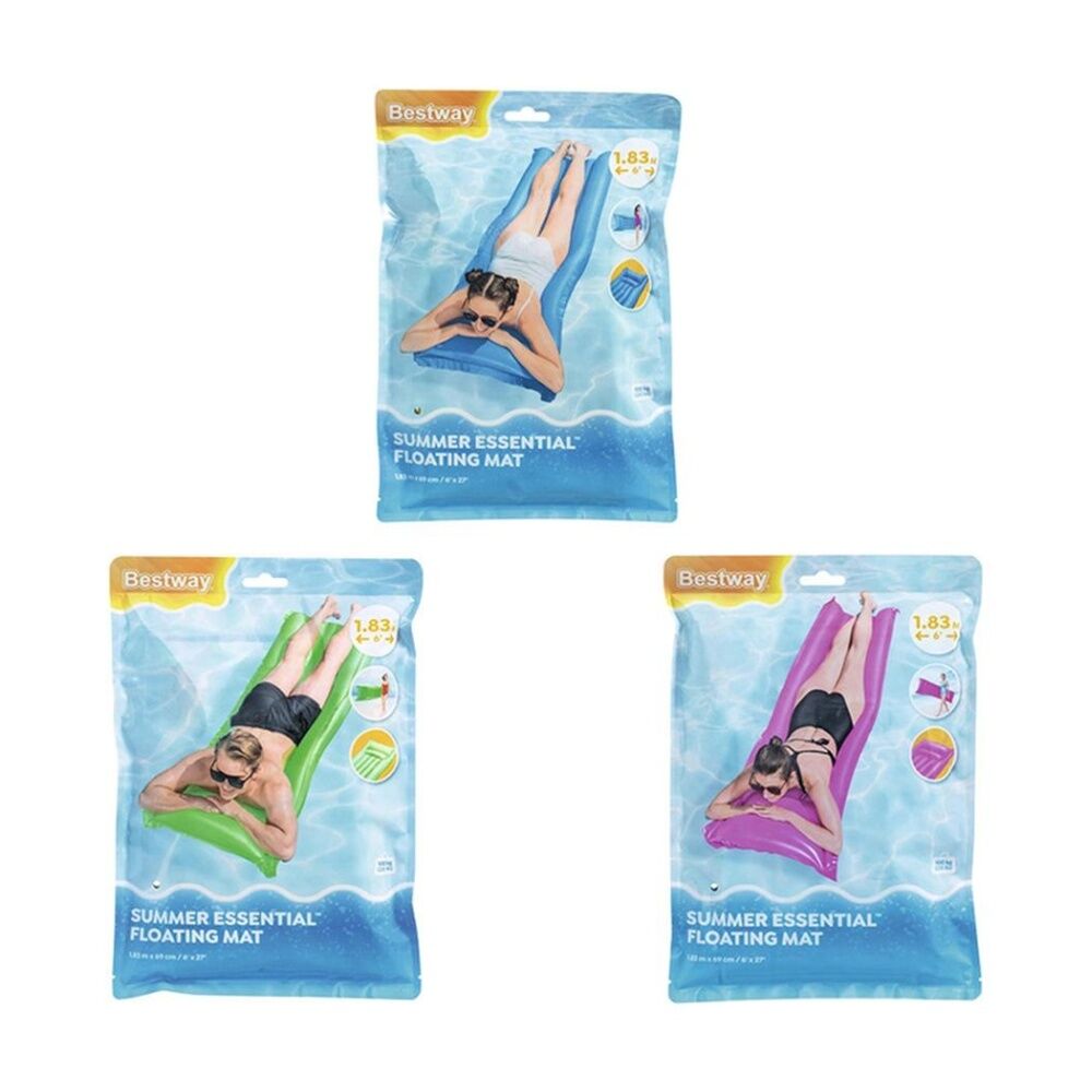 8PK Bestway Inflate Floating Mat Pool Water Lounge Toy 1.83m Assorted