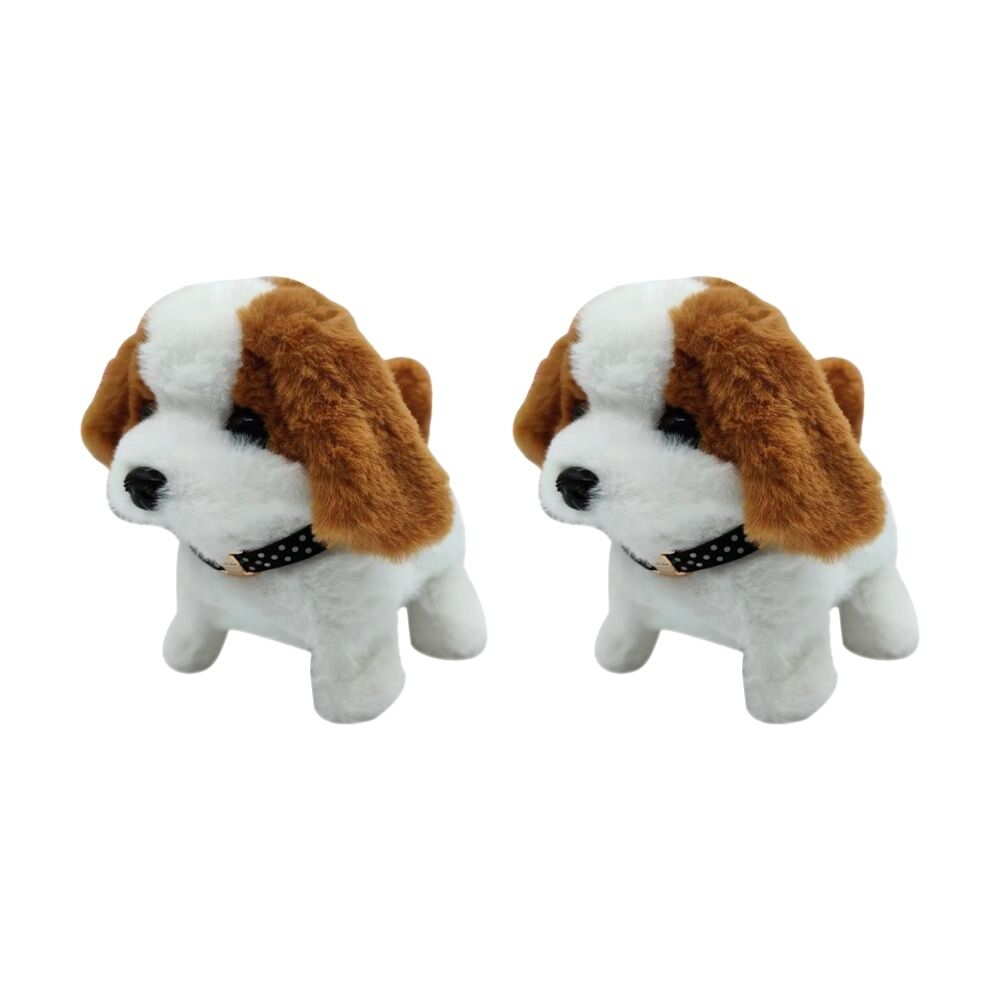 2PK Braz Robot Soft Plush Puppy Kids Toy Multi Dog Designs Assorted