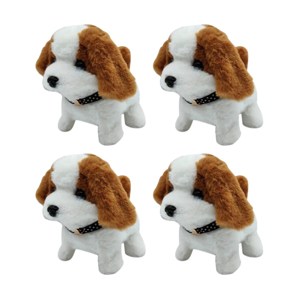4PK Braz Robot Soft Plush Puppy Kids Toy Multi Dog Designs Assorted
