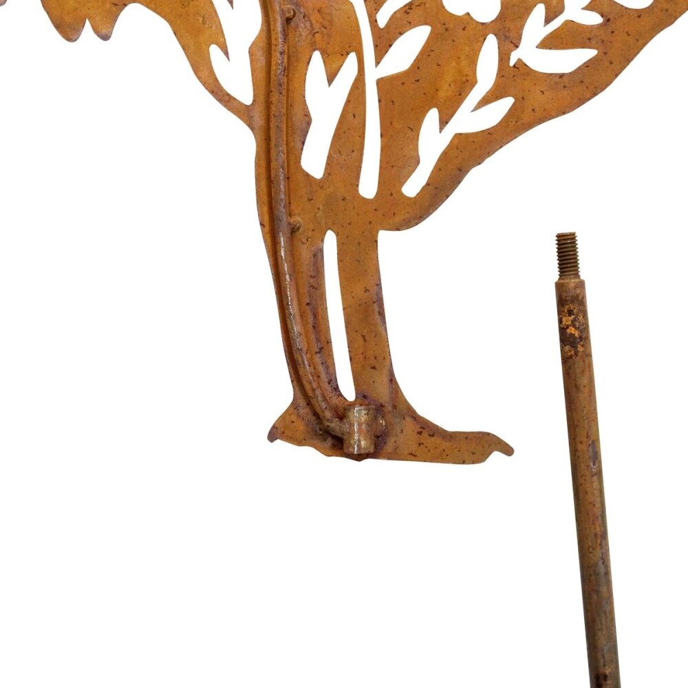 LVD Rustic-Coated Metal Medium Rooster Garden Stake Decor Ornament 119x31x0.64cm