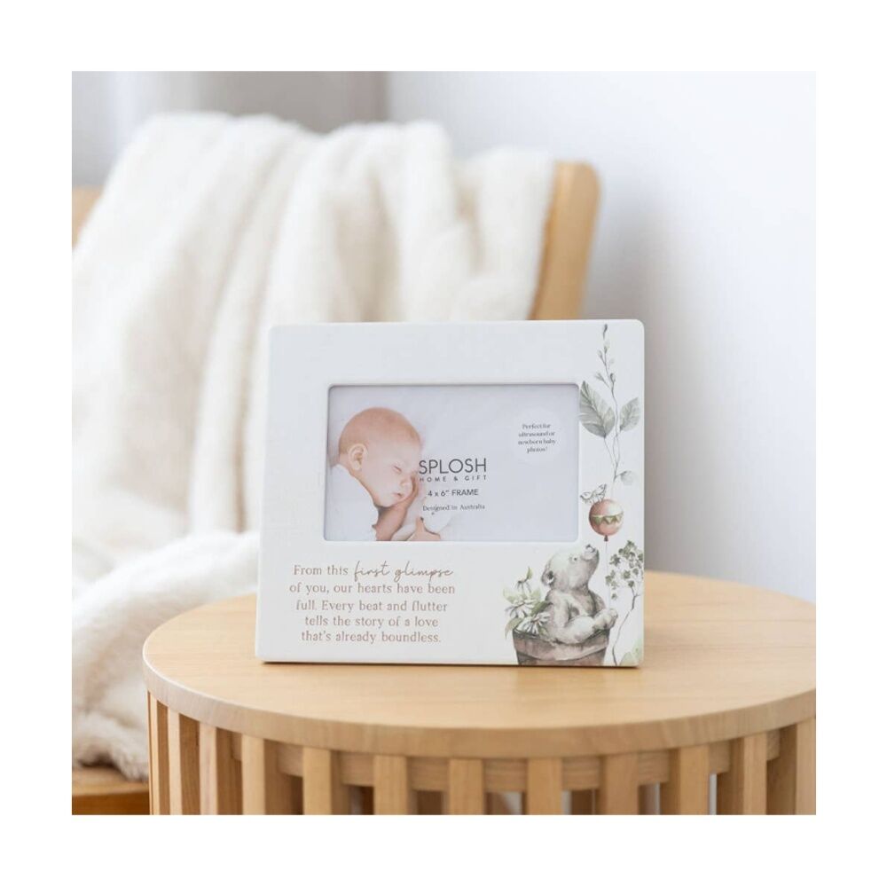 Tiny Wonders Ceramic & Plexiglass Baby Photo Frame White First Glimpse 4x6