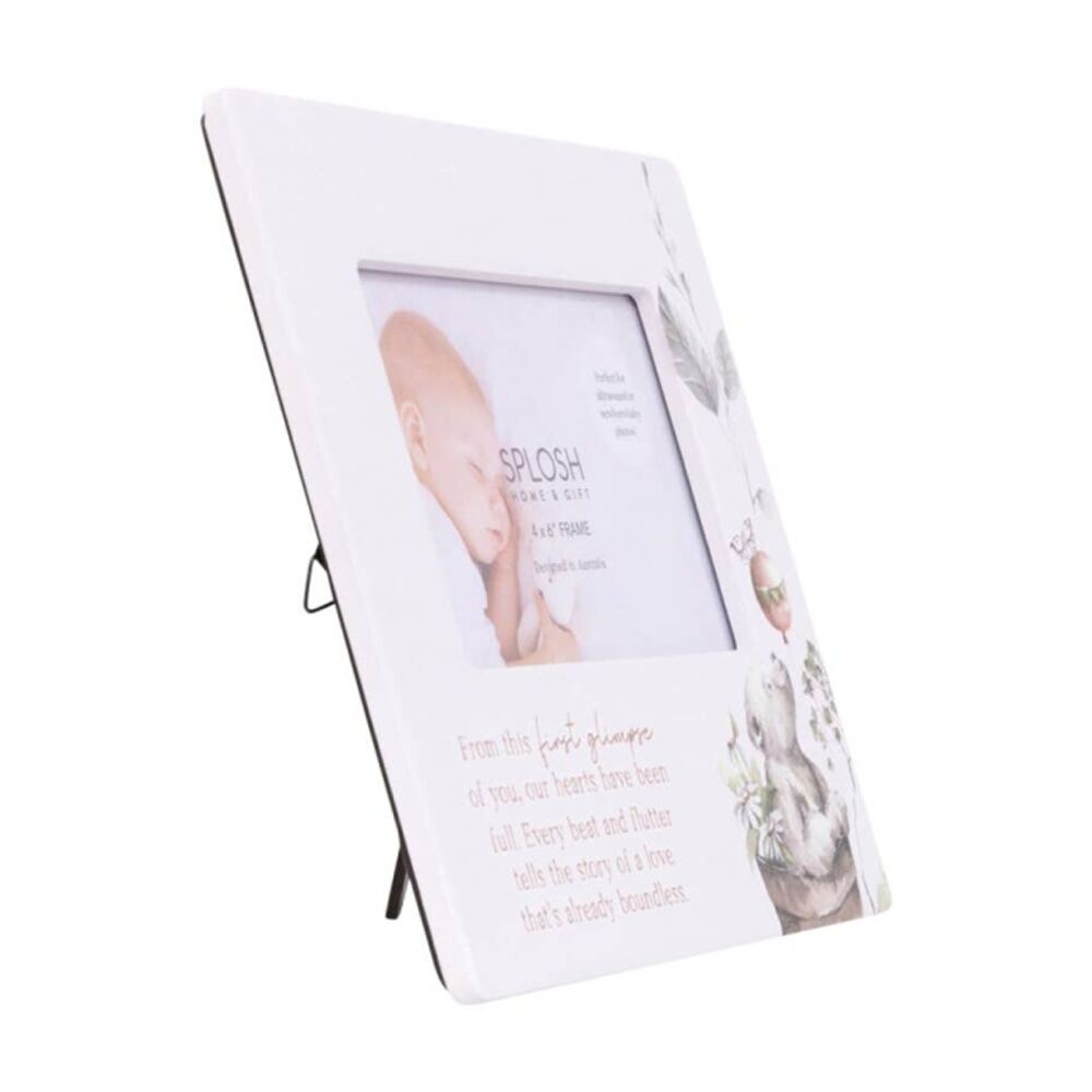 2PK Tiny Wonders Ceramic & Plexiglass Baby Photo Frame White First Glimpse 4x6