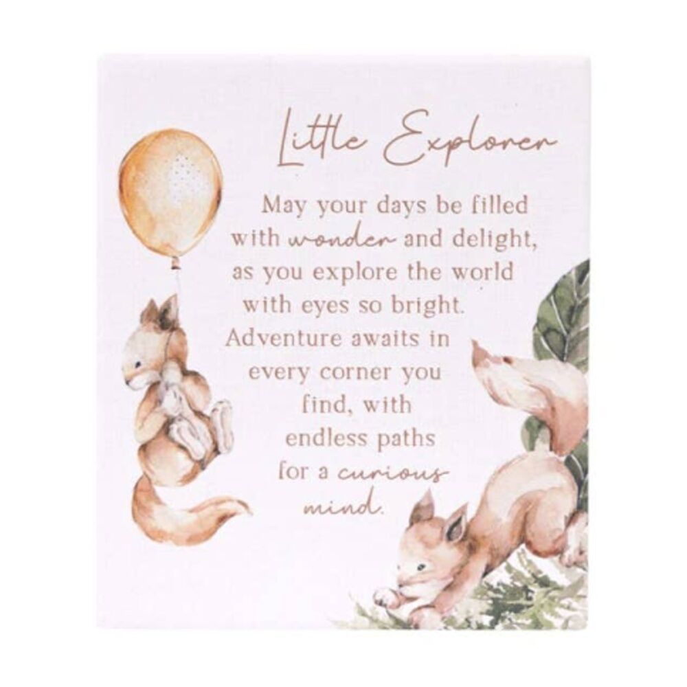 2PK Tiny Wonders Explorer Verse Ceramic Keepsake White 12x14cm W/ Stand & Hook