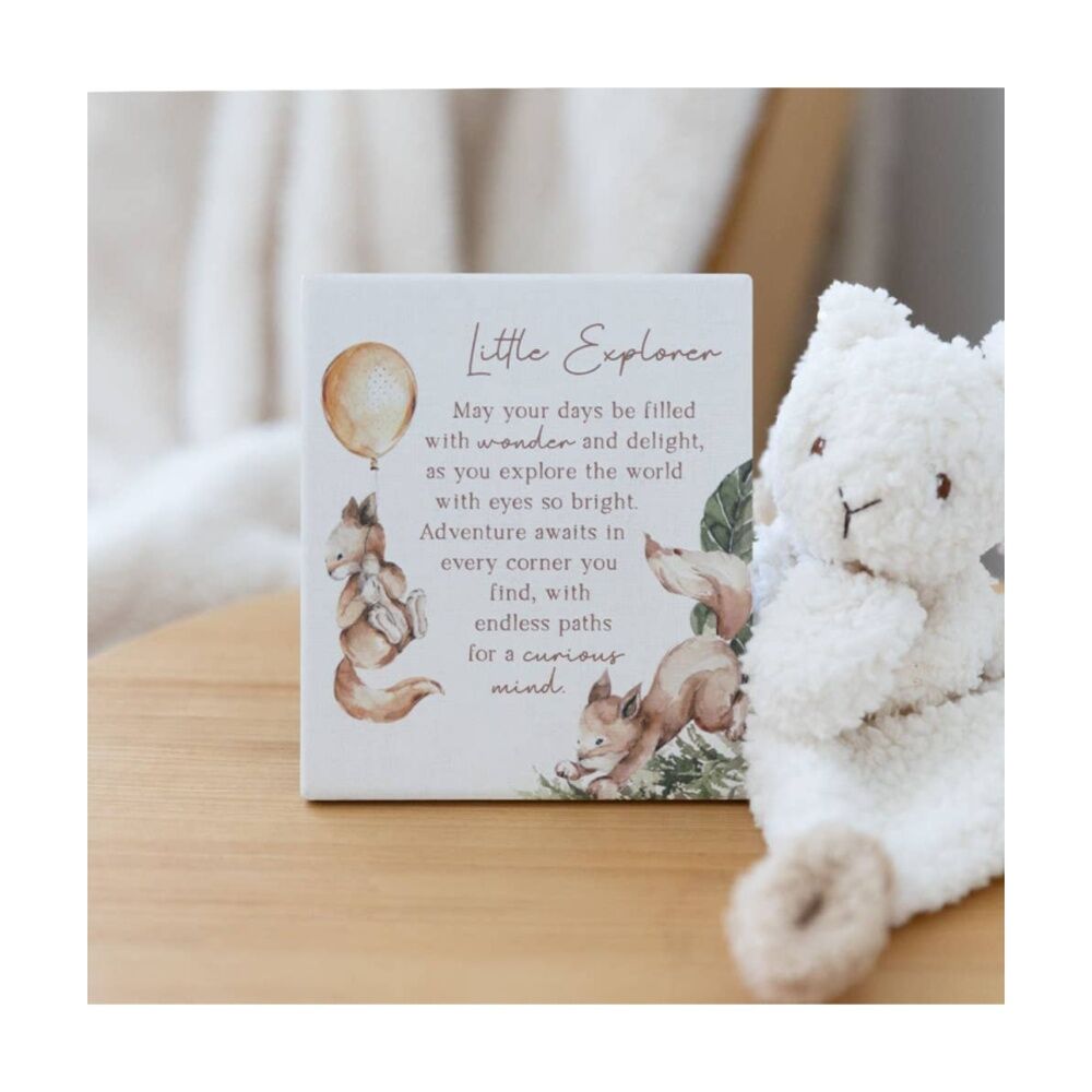 2PK Tiny Wonders Explorer Verse Ceramic Keepsake White 12x14cm W/ Stand & Hook