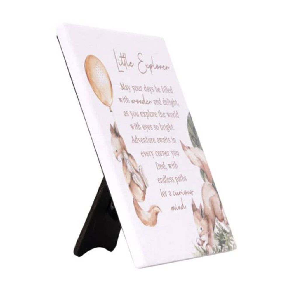 2PK Tiny Wonders Explorer Verse Ceramic Keepsake White 12x14cm W/ Stand & Hook