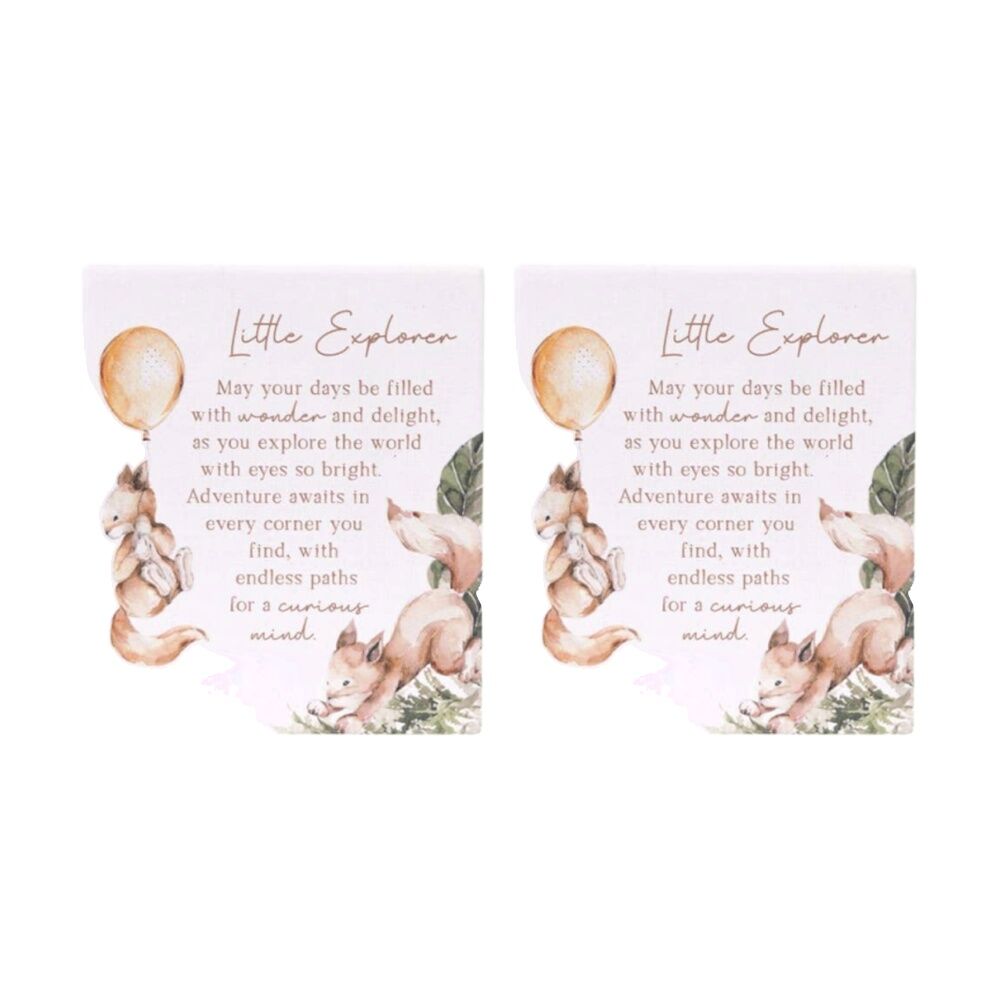2PK Tiny Wonders Explorer Verse Ceramic Keepsake White 12x14cm W/ Stand & Hook