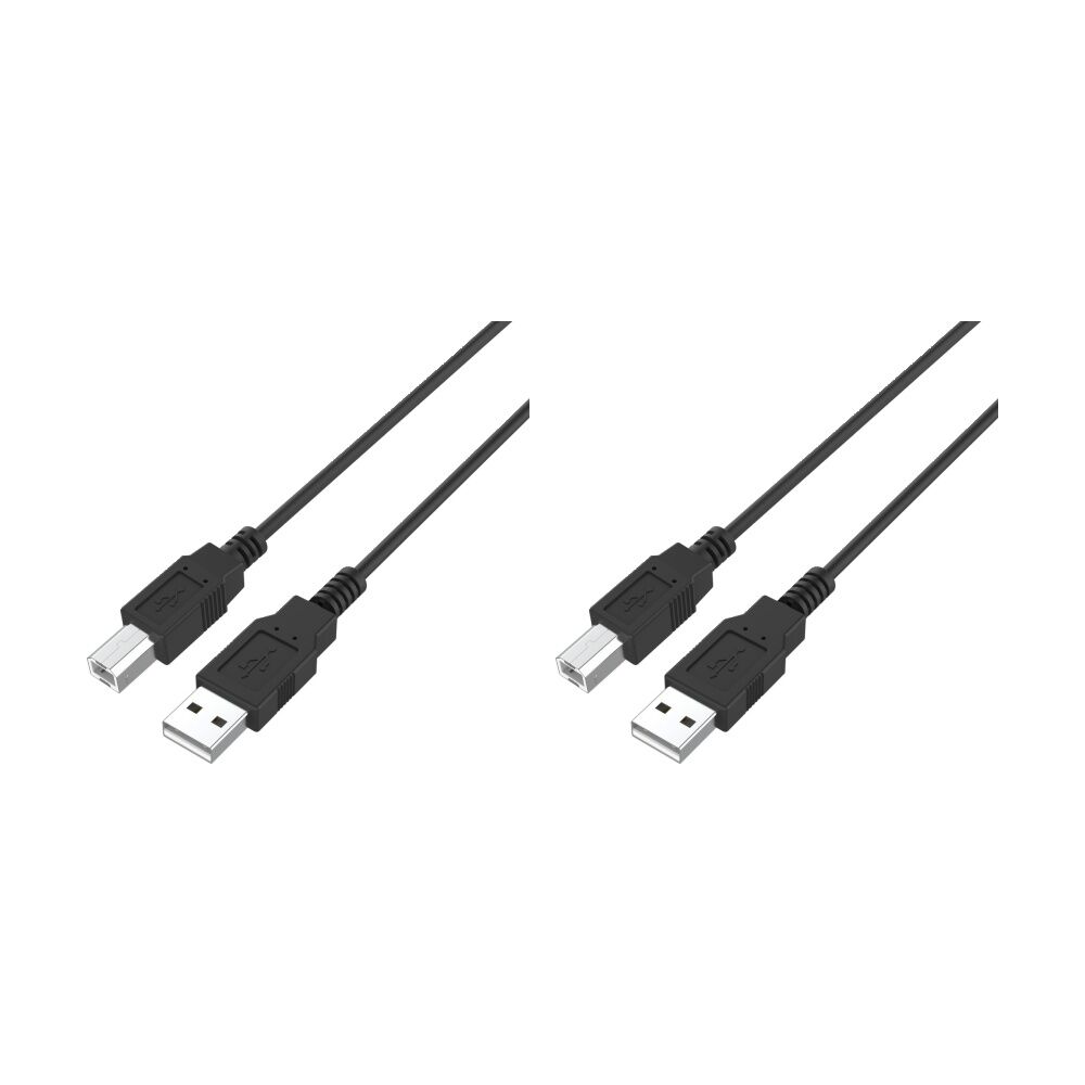 2PK Comsol Type-A-Male to Type-B-Male USB 2.0 Peripheral Cable 2M Black