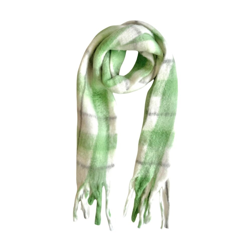 Urban Products Copenhagen Scarf Green/White Striped Pattern 210cm
