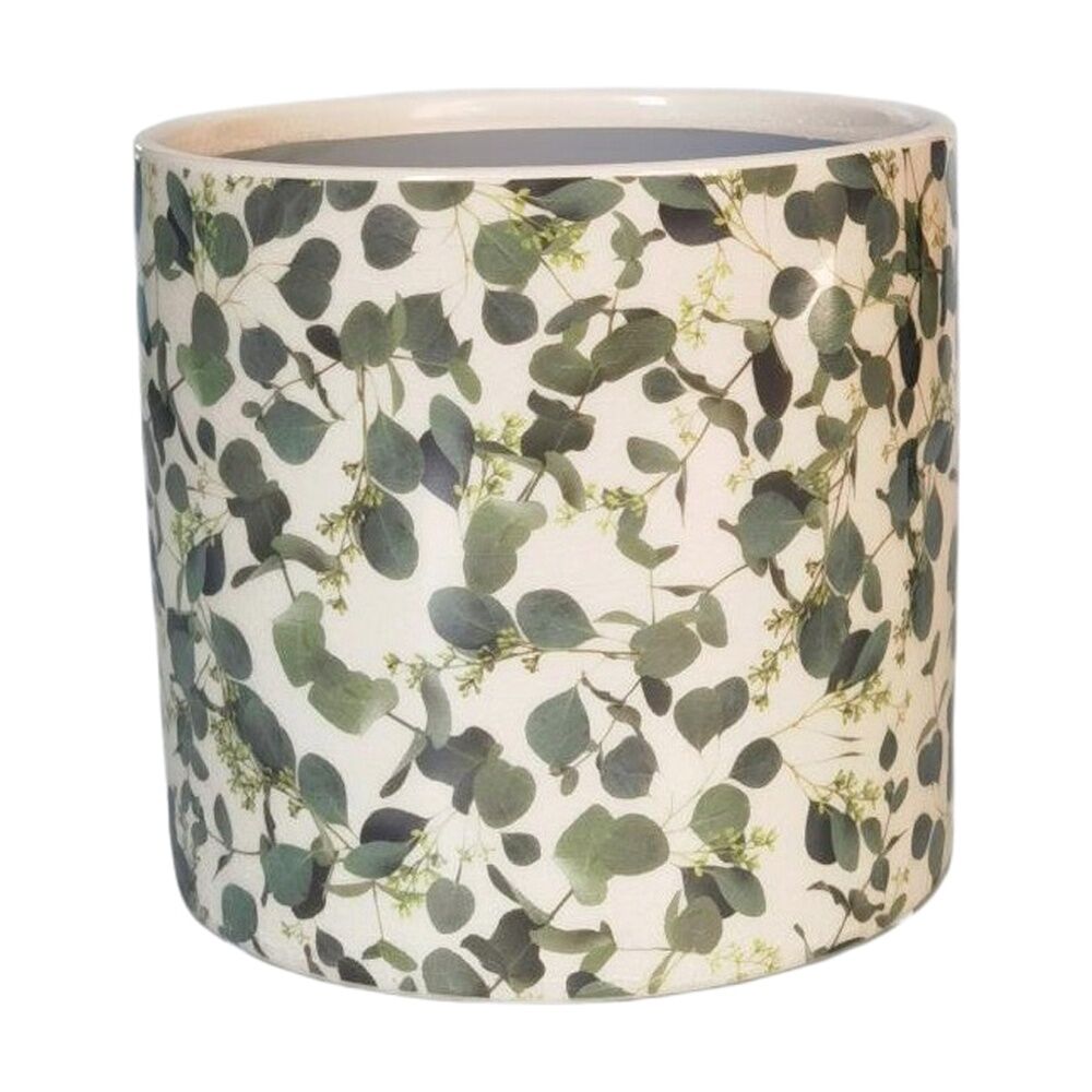 Urban Products Eucalypt Foliage Planter Green Ceramic Decorative Pot 17cm