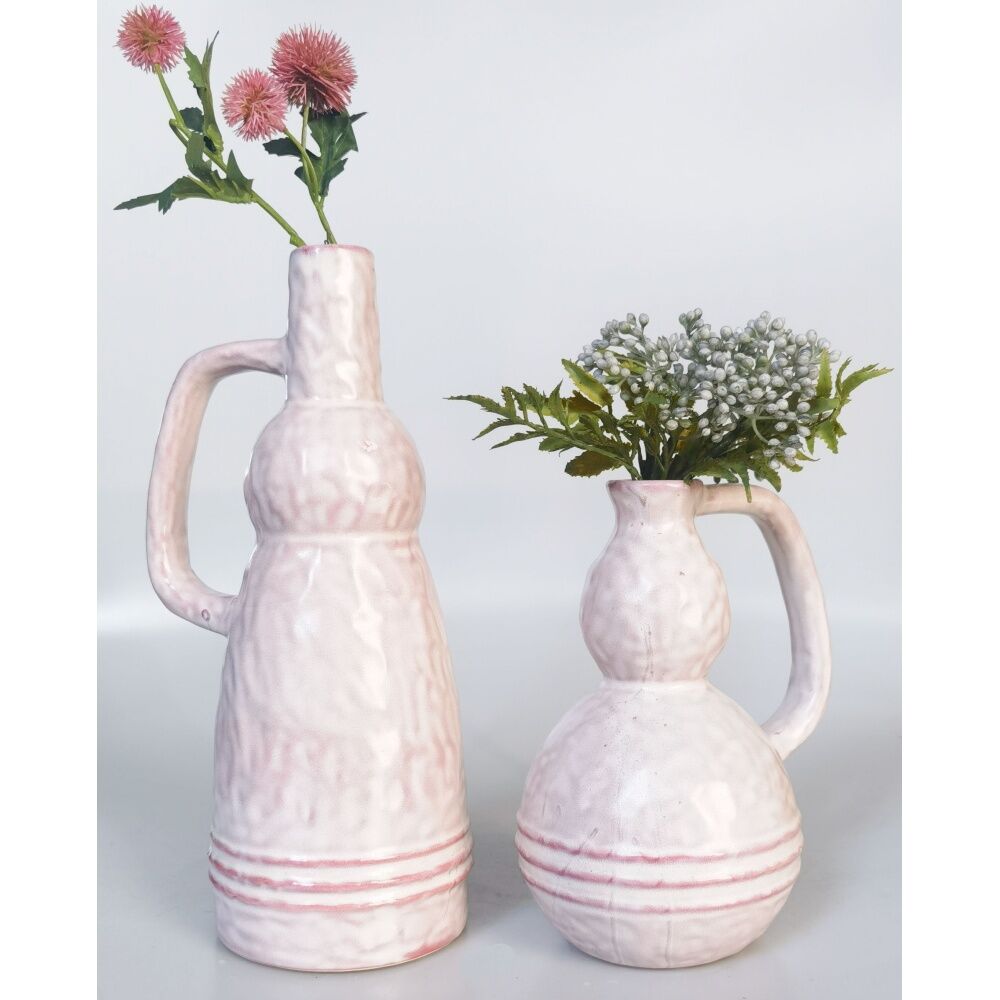 Urban Products Evelyn Pink Ceramic Decorative Flower Vase 20cm