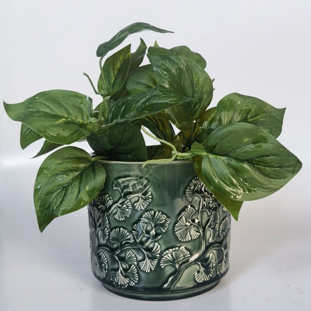 Urban Products Hakone Planter Green Decorative Ceramic Pot 17cm