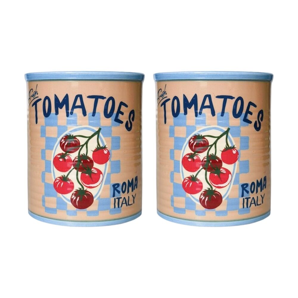 2x Urban Products Fresh Tomatoes Can Planter Cream Decorative Pot 16cm