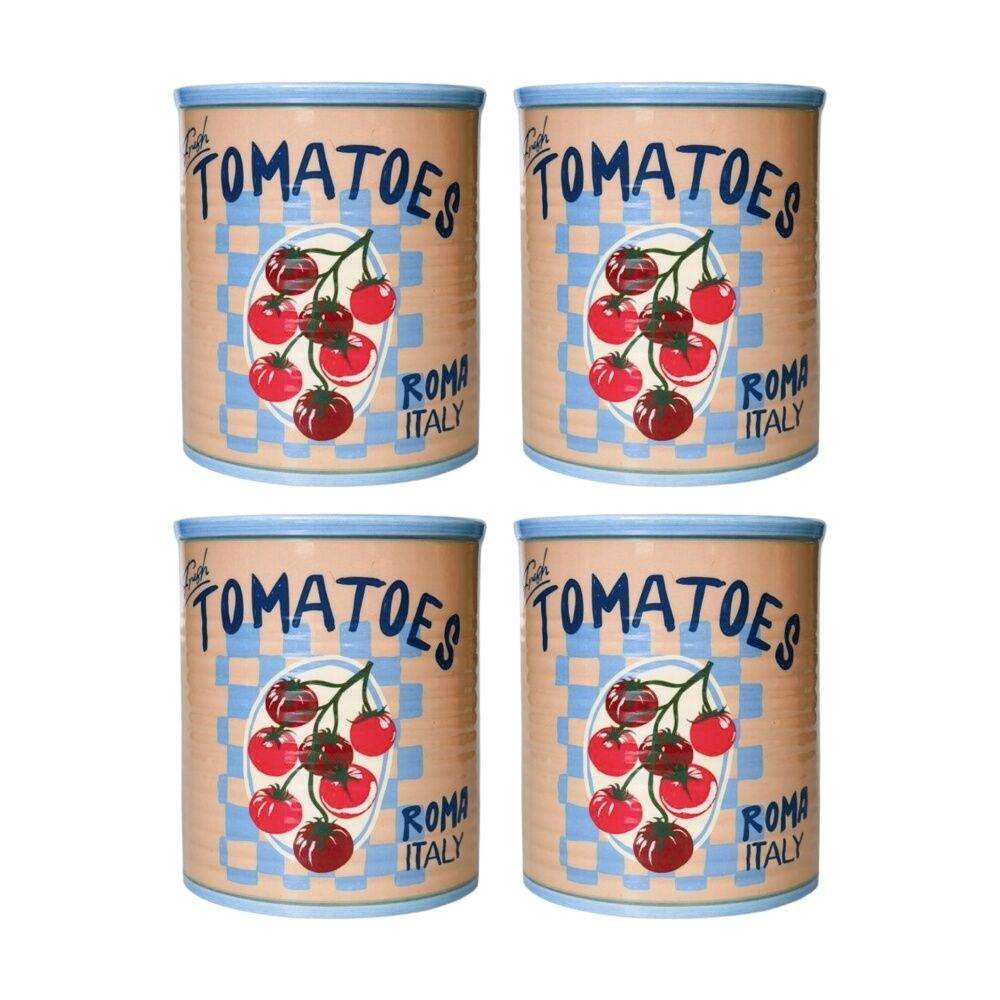4x Urban Products Fresh Tomatoes Can Planter Cream Decorative Pot 16cm