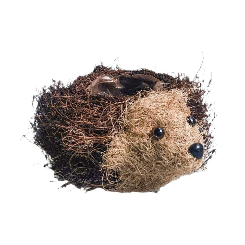 4x Urban Products Hedgehog Husk Planter Brown Decorative Pot 23cm