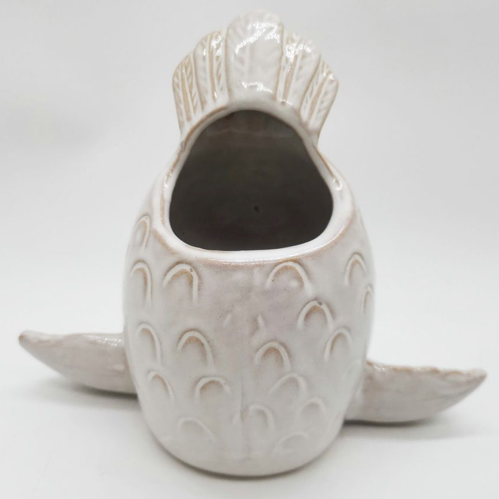 2x Urban Products Cockatoo Handstand White Ceramic Decorative Planter 17cm