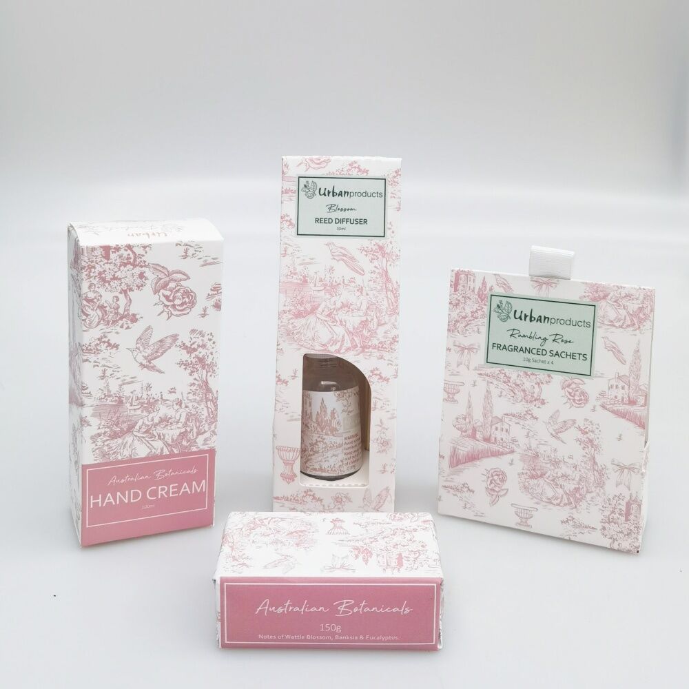 6x Urban Products Romantique Toile Hand Cream Pink Moisturising Care 100g