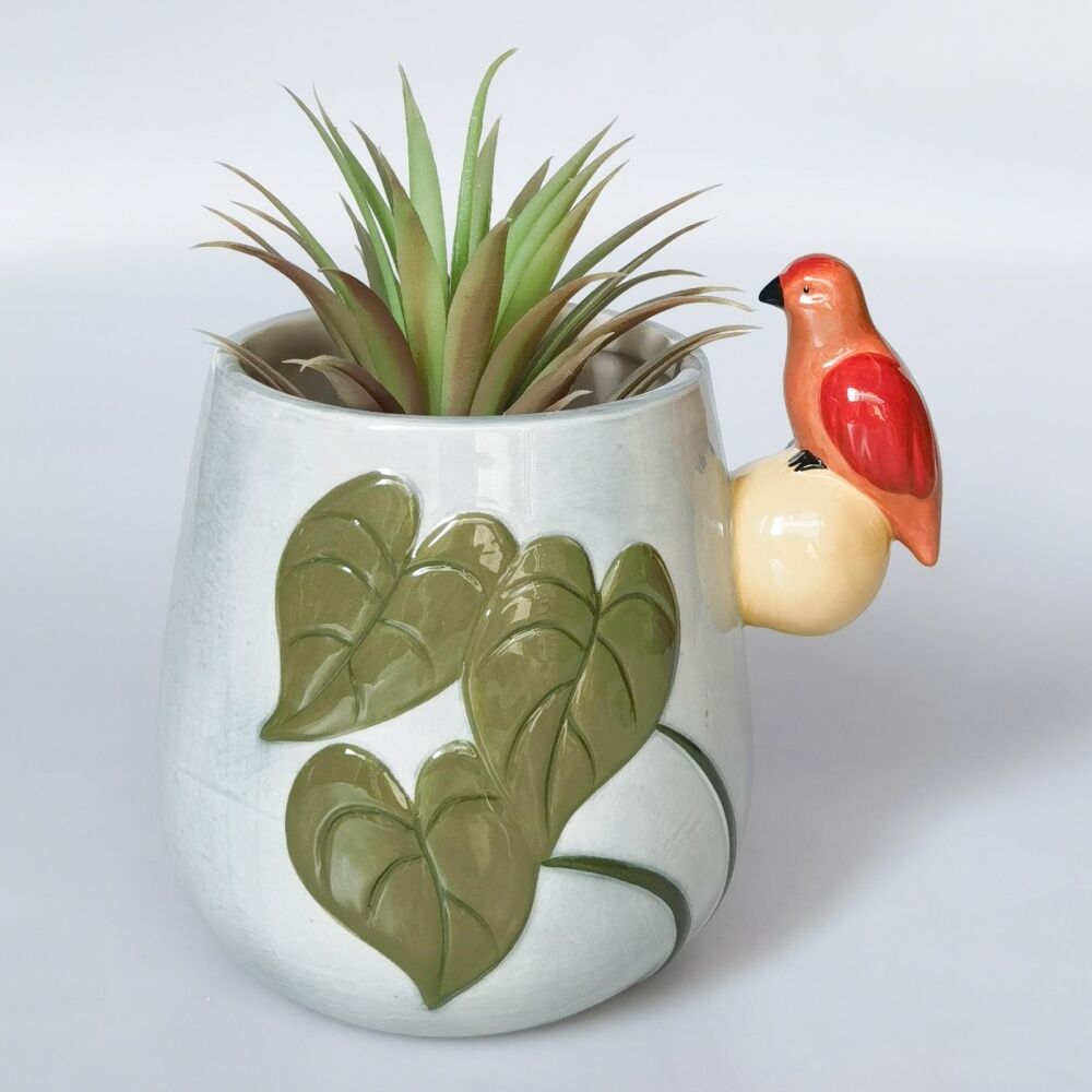 Urban Products Madagascar Planter Blue Ceramic Decorative Pot 15cm